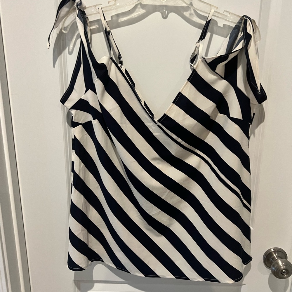 Vine & Love Black and White Striped Camisole size L
